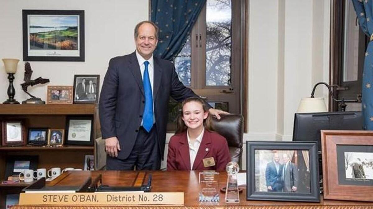 Senator O’Ban and Sarah Thomason in Olympia.