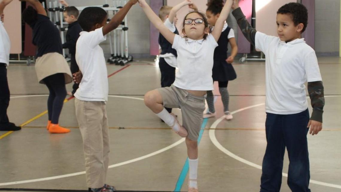 Dancers from SOAR Academy prepare for their showcase performance that took place Tuesday. Dance is part of the curriculum at the Tacoma charter school. Left to right: Richard Flowers III, Illiana Enriquez, Henry Cray.