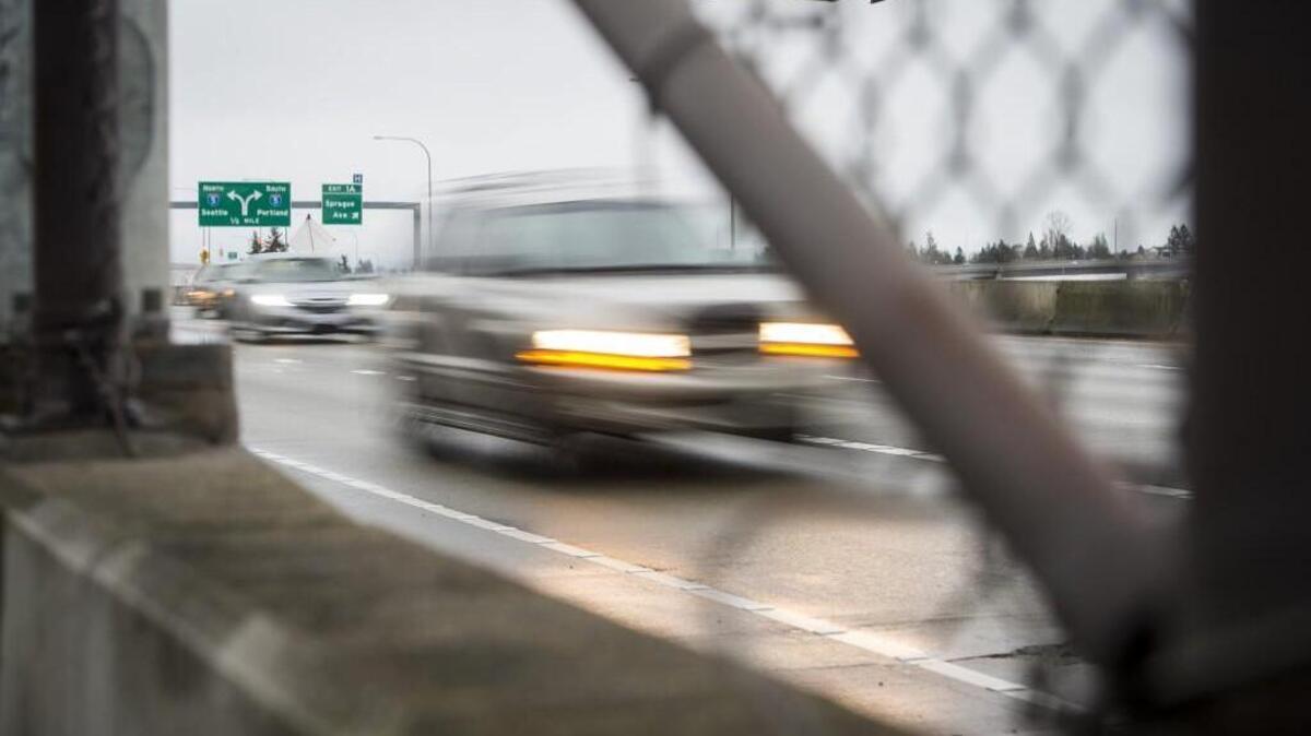 Cars drive west along State Route 16 between the I-5 offramp and Union Avenue exit in Tacoma, Wash., on Sunday, Feb. 4, 2018.