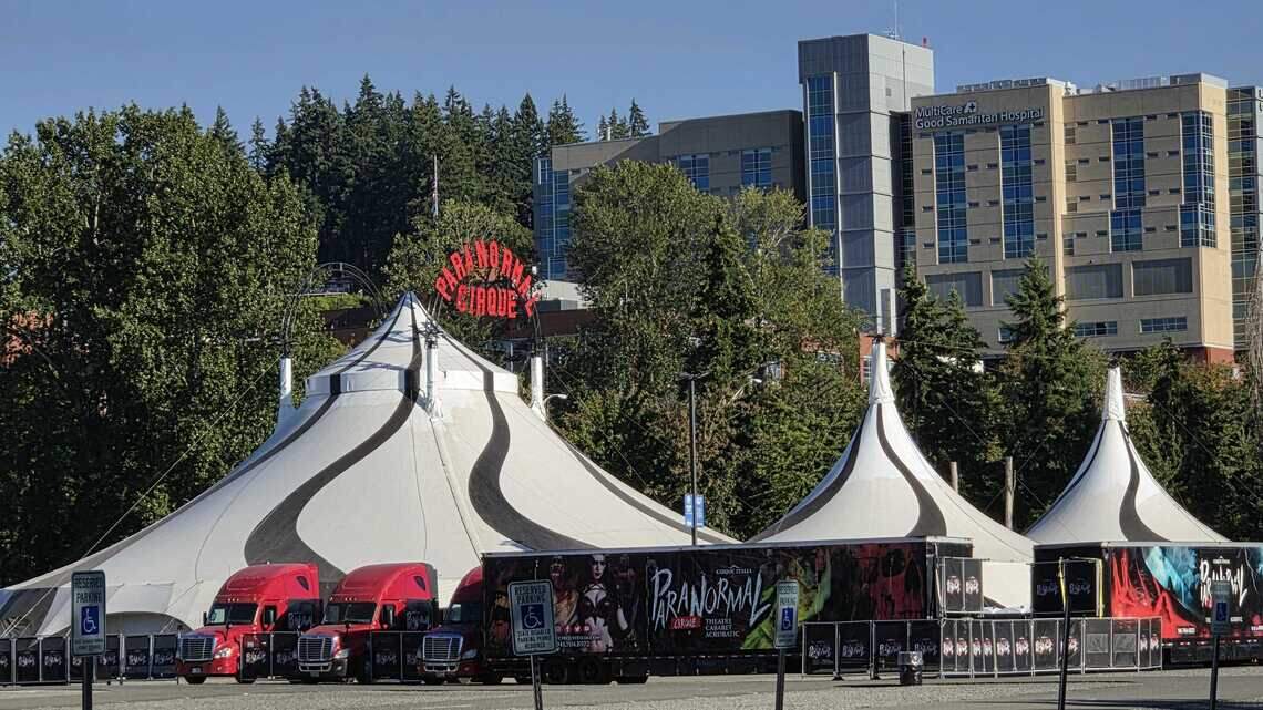 What is the big circus tent near the Puyallup fairgrounds? The show is R-rated.