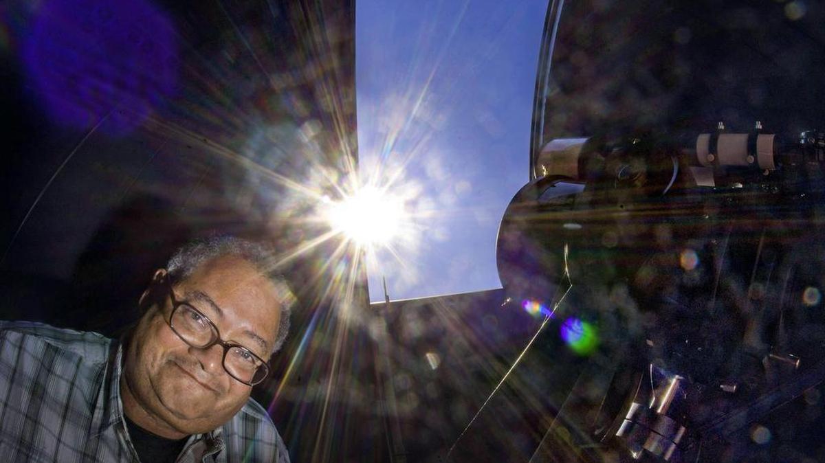 
Bernard “Bernie” Bates, astronomy professor, in the observatory on Thompson Hall at the University of Puget Sound on July 29, 2015.
