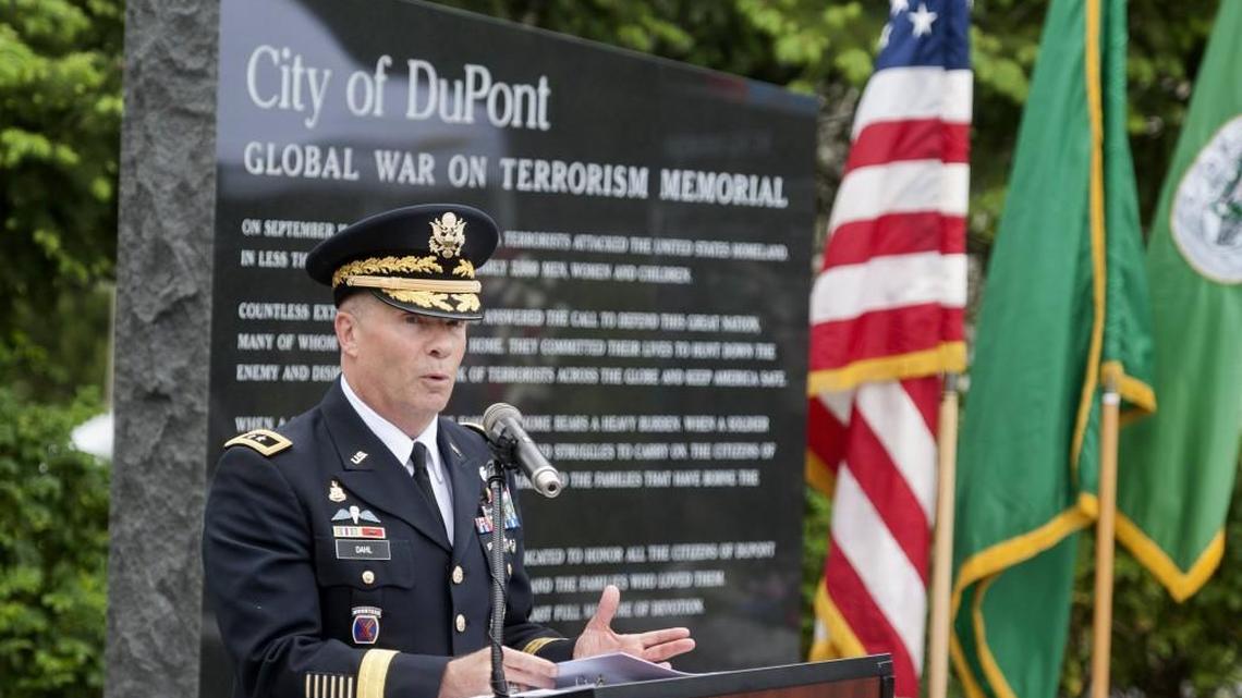 
Maj. Gen Kenneth R. Dahl, formerly the deputy commanding general of I Corps at Joint Base Lewis-McChord, in the summer of 2014 conducted the Army’s investigation into why Sgt. Bowe Bergdahl deserted from a small outpost in Afghanistan.

