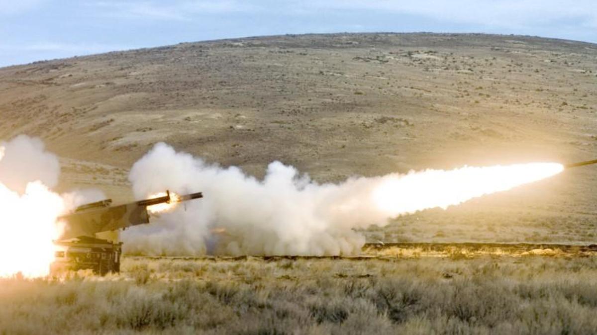 
A High Mobility Artillery Rocket System allows soldiers to fire rockets and quickly seek cover by driving away. JBLM has two artillery batallions that fire HiMARS weapons and it is seeking to allow them to train at JBLM instead of at the Yakima Training Center. The 2007 exercise in this photo took place in Yakima. 
