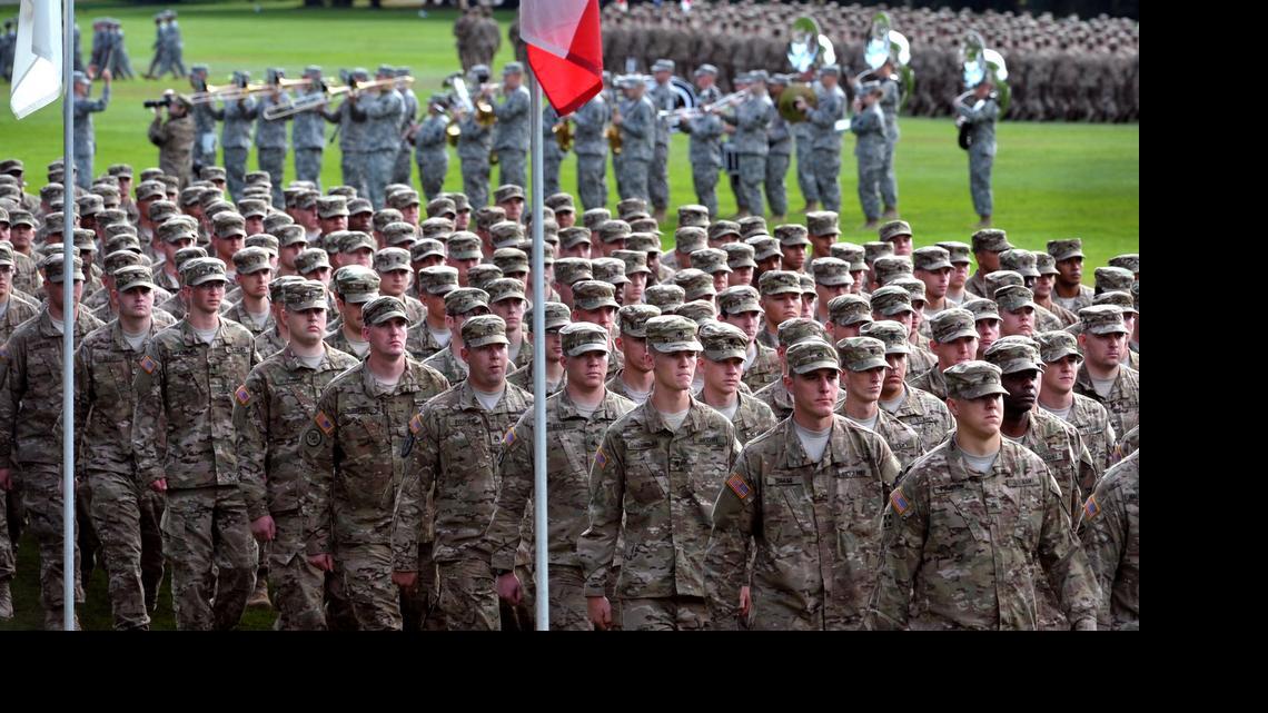 
The 4th Brigade, 2nd Infantry Division is shown in a deployment ceremony at Joint Base Lewis-McChord on Oct. 18, 2012. 

