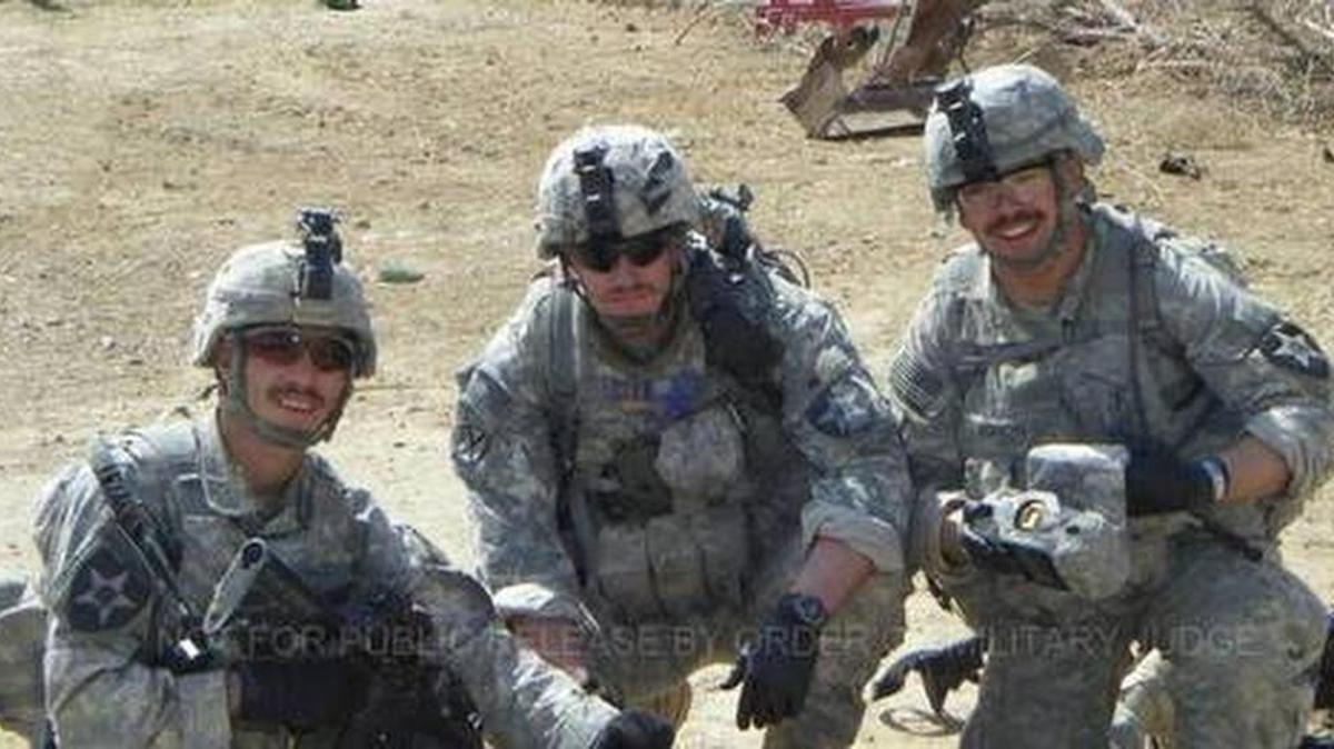 Cpl. Jeremy Morlock, Staff Sgt. Calvin Gibbs and Spc. Michael Wagnon, left to right. Gibbs, the convicted mastermind of the “kill team” that murdered three Afghan civilians in 2010, is a former soldier at Washington state’s Joint Base Lewis-McChord who’s now serving a life sentence at the military prison at Fort Leavenworth, Kan. He will be back in court on Feb. 28, seeking to introduce new evidence to overturn his conviction.