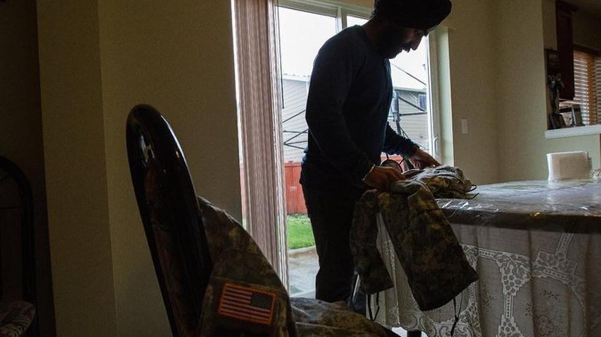 Capt. Simratpal Singh is shown at the home in Auburn where the former Joint Base Lewis-McChord soldier lived until recently. The Army has granted him a temporary religious accommodation that allows him to grow his beard and wrap his hair in a turban.