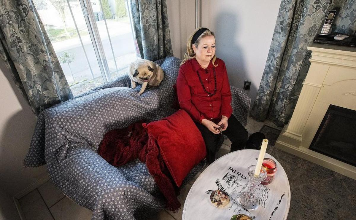 Catherine Perrin in her South Hill home, said she had to convince her son, Noah Van Houten, to go to treatment because his Washington Department of Corrections officer had told them he either got help or he was going to prison.