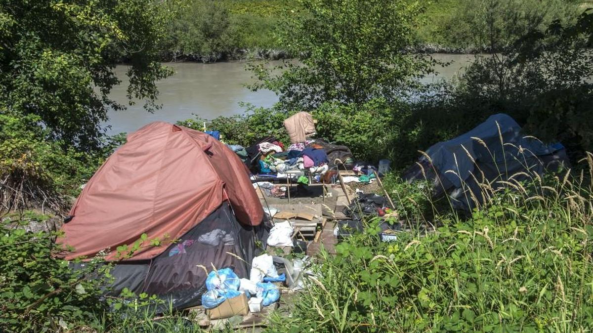 This camp by the Puyallup River was destined for removal this week.