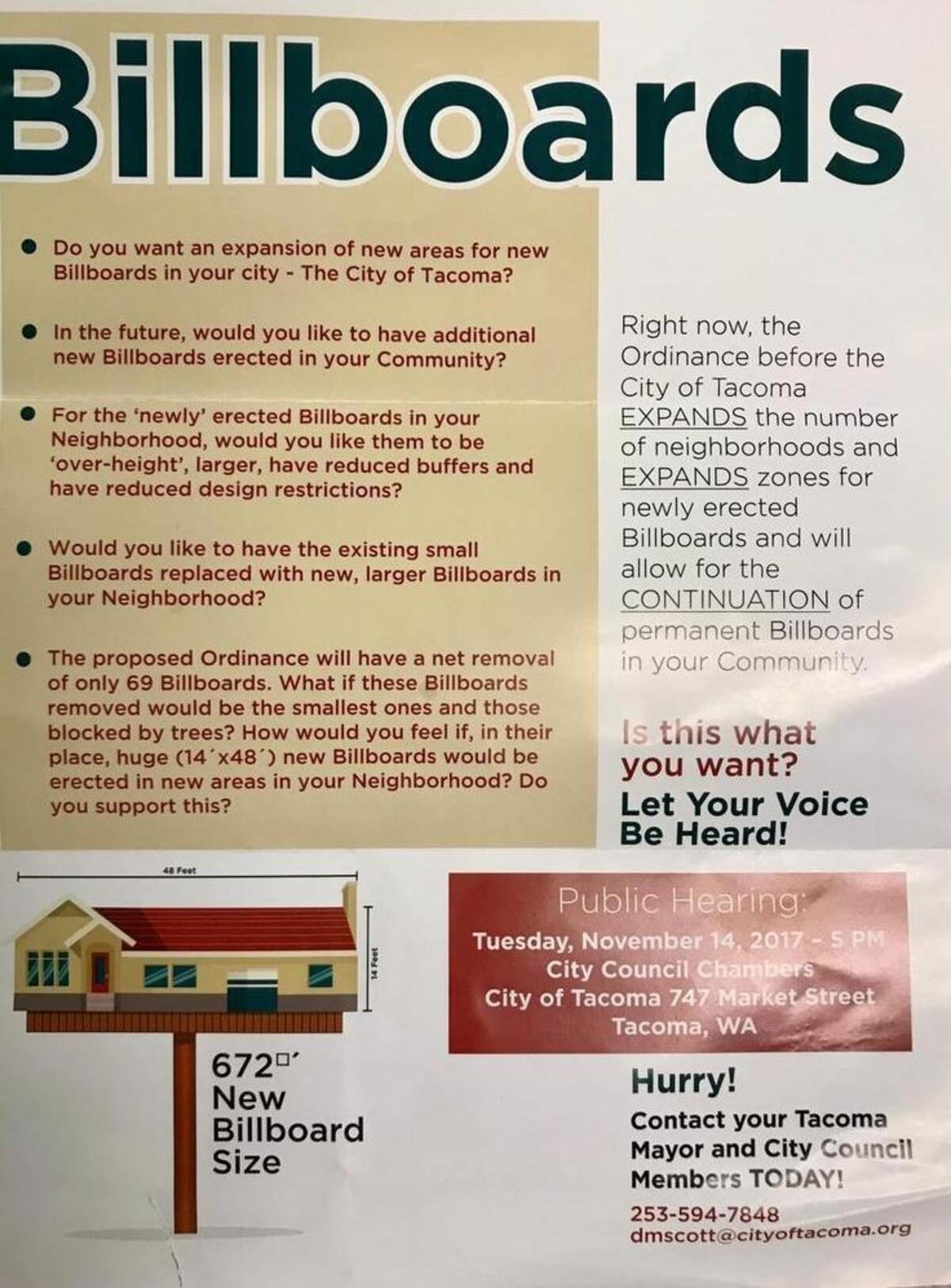 A mailer urging people to oppose a new billboard plan for Tacoma recently was mailed to the city’s voters. News Tribune columnist Matt Driscoll found out who sent it and why.