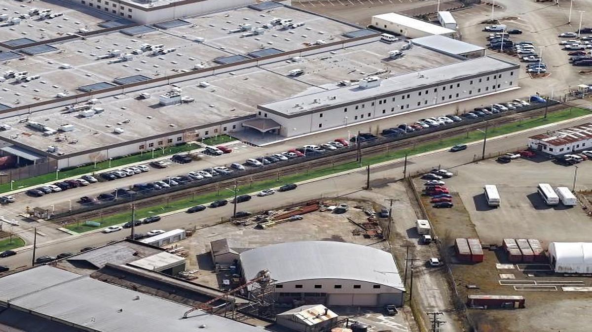 The Northwest Detention Center, a privately owned and operated immigration detention center on the Tacoma Tideflats, as seen from the air in 2012. The Tacoma City Council voted Tuesday to spend $50,000 as seed money to create a legal-defense fund for people detained there.