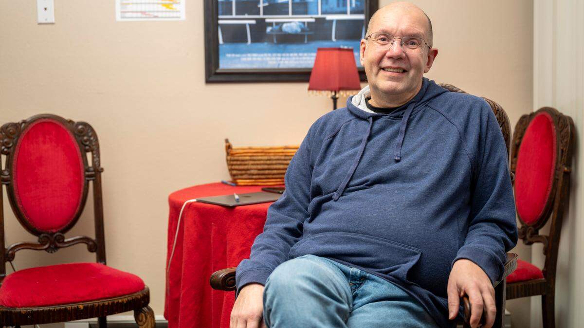 Tim Harris, who founded Real Change — a “street” newspaper focused on homelessness issues in Seattle in the 1990s — poses for a portrait at his home office in Tacoma on Monday. Harris recently announced his decision to retire from the street paper movement, attributing his decision to growing tribalism in the world of local homeless advocacy.
