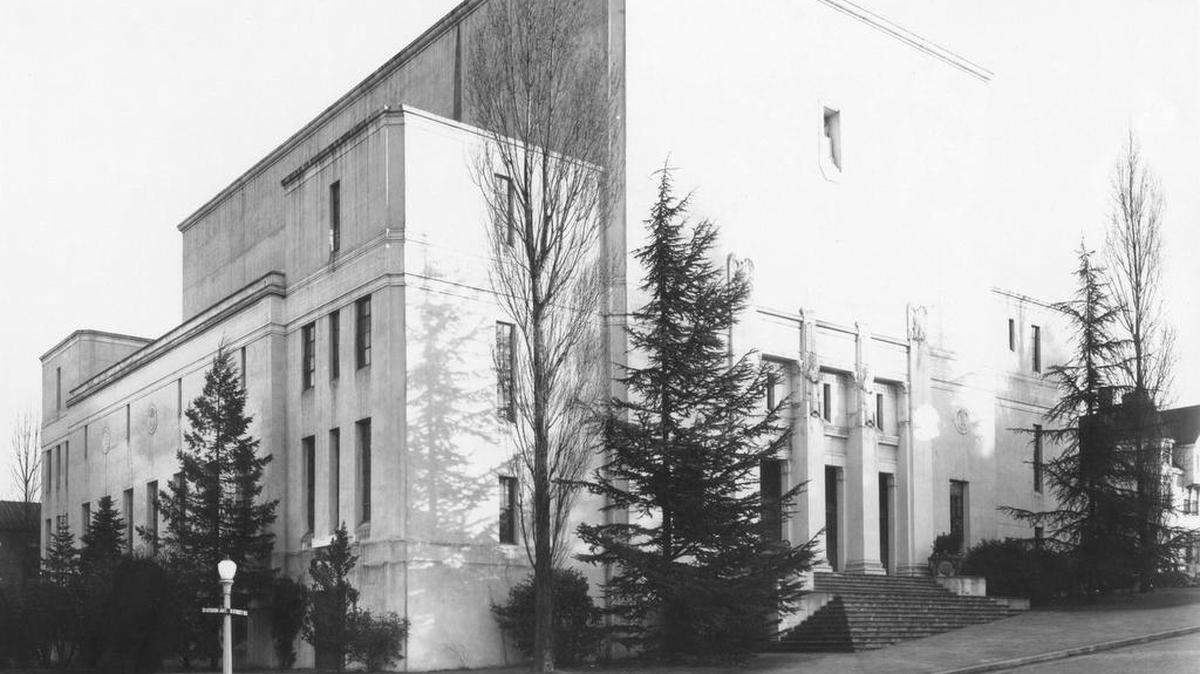 Scottish Rite Cathedral in about 1934. As early as 1911, interest was keen in the building of a Masonic Temple. The Scottish Rite Temple’s cornerstone was laid in 1921, and construction was completed in 1922. The building was designed by the architectural firm Sutton, Whitney and Dugan. Its style was to “follow closely the ancient architecture of King Solomon.” Now it’s coming down.