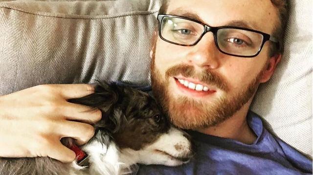 Tacoma’s Daniel Dyviniak, seen here with his dog, Theo, is one of 10 finalist in PETA’s “Sexiest Vegan Next Door” contest.
