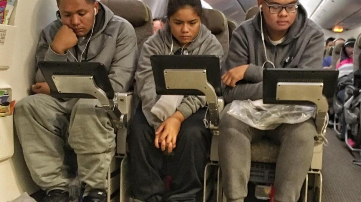 The Lincoln High School students visiting China arrived first in Taipei on Saturday, where the group had a short layover after a 12-hour flight, and then flew to Hong Kong.