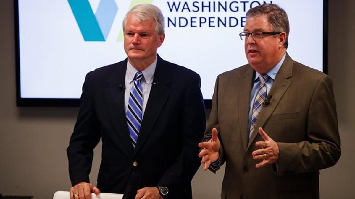 Former Democratic Congressman Brian Baird, left, and former GOP state Rep. Chris Vance say a new political-action committee, Washington Independents, will support centrist candidates unaffiliated with a political party.