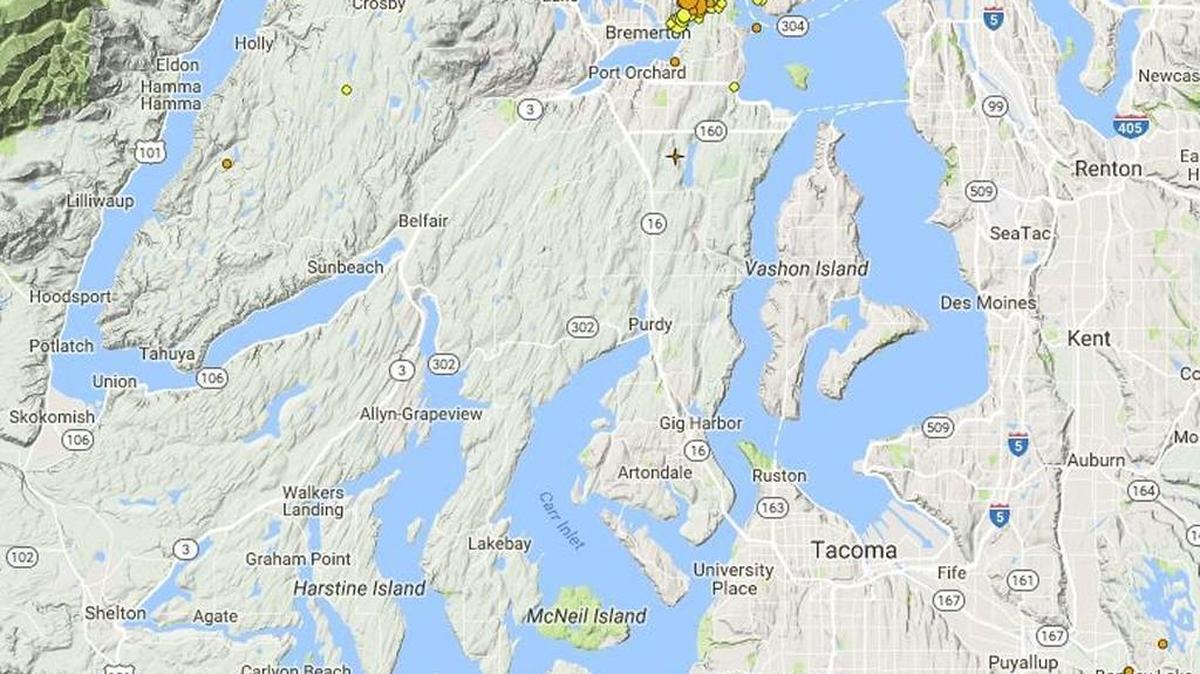 A 3.6-magnitude earthquake hit near Bremerton early Thursday.