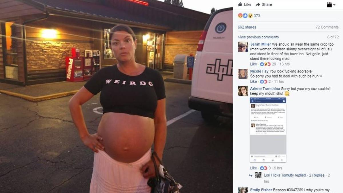 Charisha Raylee Gobin’s Facebook post about being denied service at a Marysville restaurant had been shared 690 times and “liked” more than 369 times as of Tuesday morning.
