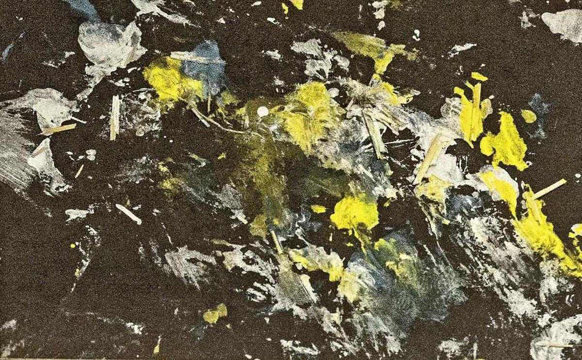 One of Ivan’s artworks. The giant lowland gorilla had a style all his own: abstract, but following a definite pattern he alone seemed to know.
