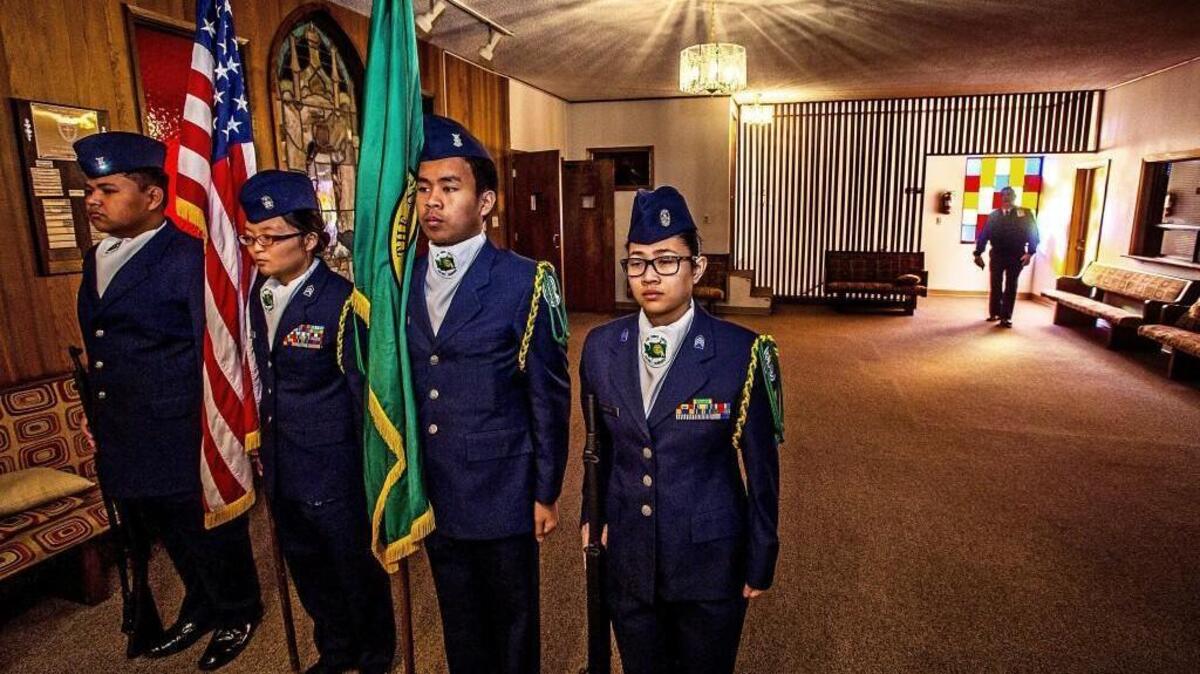 A color guard from Clover Park High School started the Black History Month festivities Feb. 2, 2016 at Allen A.M.E. Church in Tacoma. A celebration this year will be held at People’s Community Center on the Hilltop.