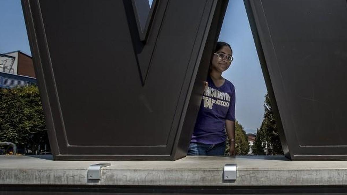 Daniela Arias on the campus of the University of Washington Tacoma on Aug. 10, 2017. Arias was born in Guadalajara, Mexico in 1999 and was brought into the United States as a baby. People like her could qualify for college aid under a bill that passed out of the Washington state Senate recently.