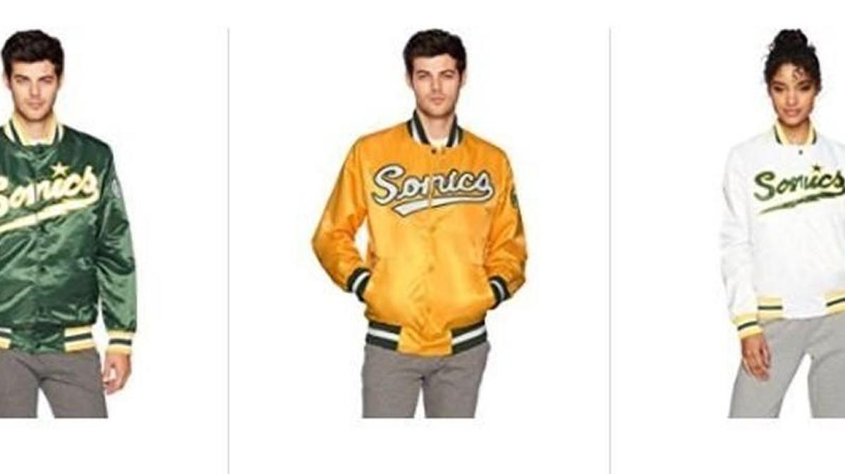Starter has released a shiny warmup jacket promoting the now-defunct Seattle SuperSonics.