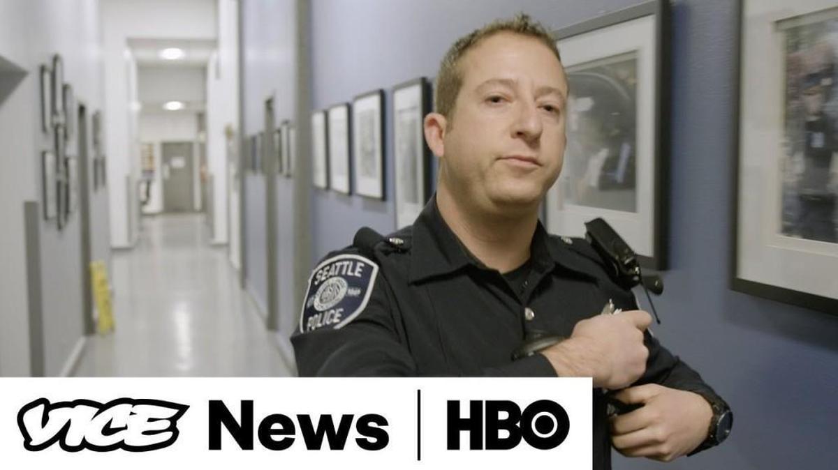 Seattle police officer Tori Newburn appears on "VICE News Tonight."