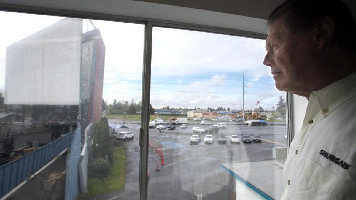 Owner Hank Bardon on Thursday surveys Star Lite Swap Meet in Lakewood. Lakewood officials say Bardon can appeal the conditions placed on his business.