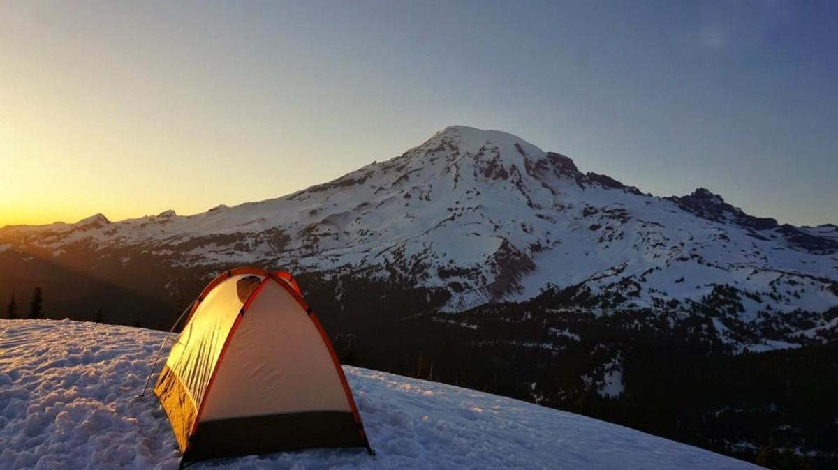 Some of the best views of Mount Rainier can be found by camping in Tattoosh mountain range.
