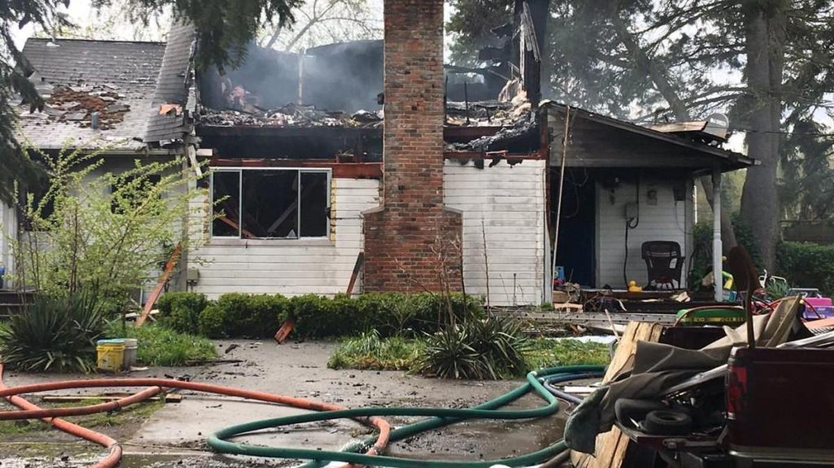 Fire gutted this Lakewood home Tuesday afternoon, according to West Pierce Fire & Rescue. Nobody was injured in the blaze, the cause of which has yet to be determined.