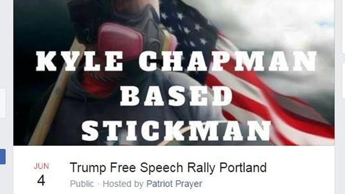 An image from FaceBook for the “Trump Free Speech Rally Portland” page.