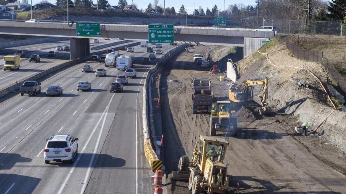 The Yakima Avenue overpass over southbound I-5, pictured in February 2016.