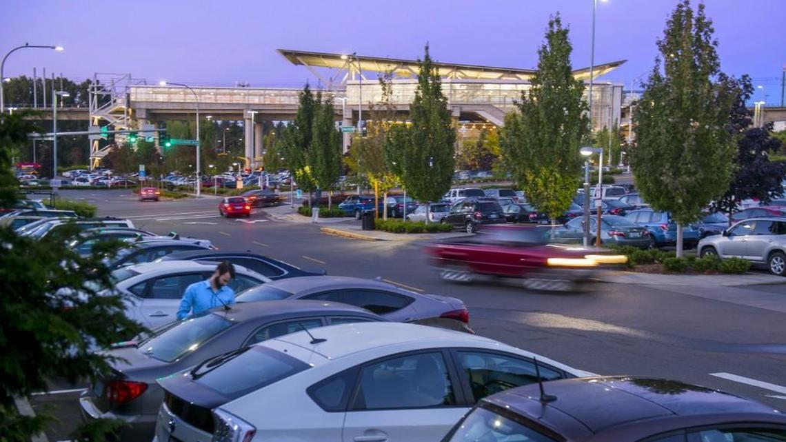 The parking lot at Tukwila International Boulevard Station where commuters catch Sound Transit’s Link Light Rail is already full at 6:15 a.m. Tuesday.