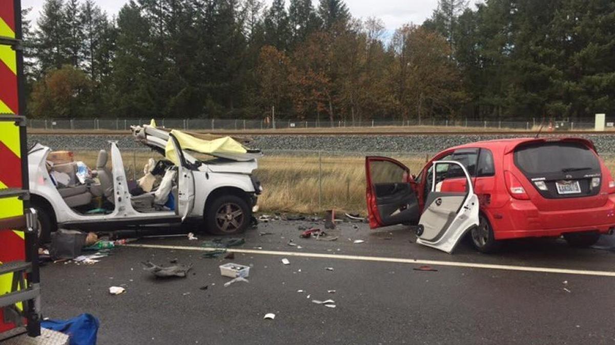 A wrong-way driver caused a crash on Interstate 5 in DuPont on Thursday afternoon, according to the Washington State Patrol.