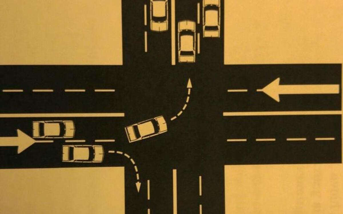 The Washington Driver Guide advises motorists to “turn from the lane that is closest to the direction you want to go and turn into the lane closest to the one you came from.”