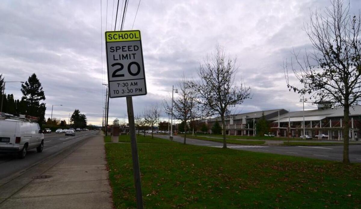 There’s a 20 mph speed limit outside Mount Tahoma High School in Tacoma from 7:30 a.m. to 3:30 p.m. weekdays. Lots of drivers ignore it.