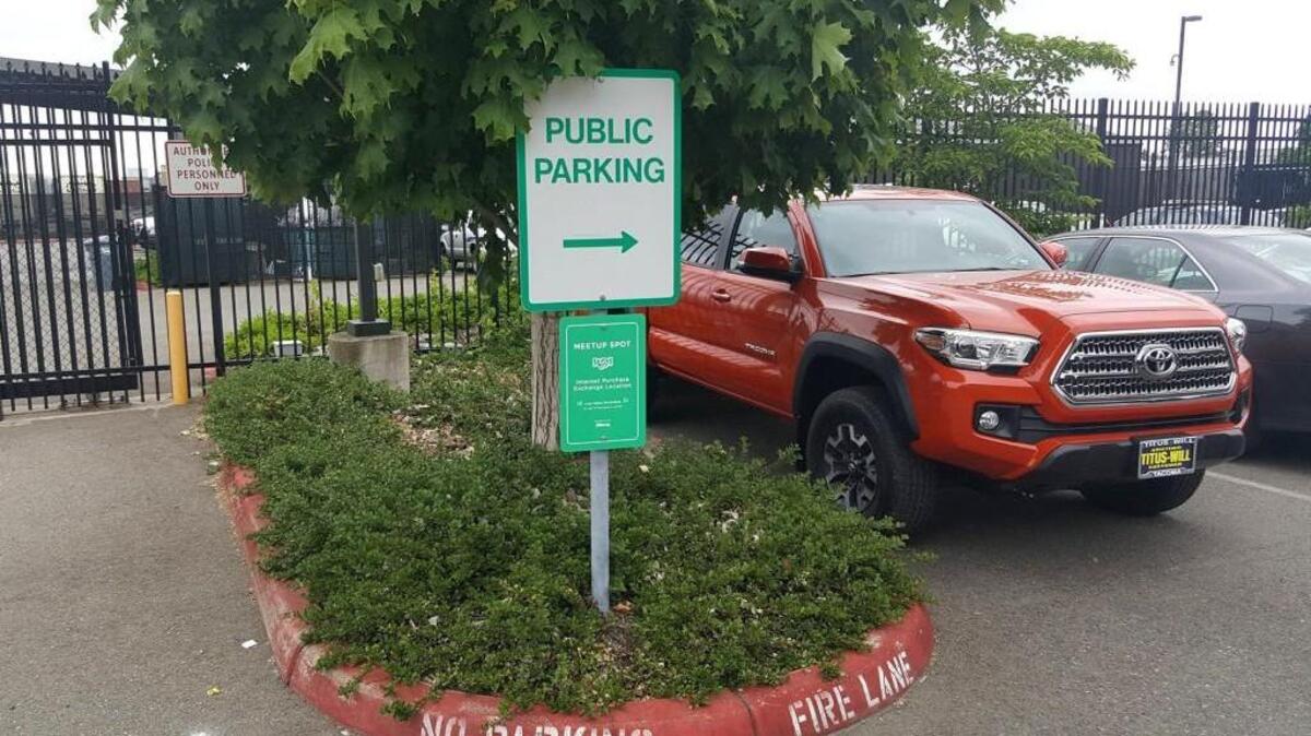 The Lakewood Police Department recently installed a sign donated by the website OfferUp that directs visitors to the station lobby, where they can finalize online transactions in a safe environment.