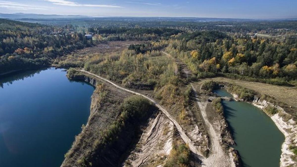 Water fills an open pit of the John Henry Mine — which operated from 1986 to 1999 — just outside of Black Diamond last month. Pacific Coast Coal Company hopes to restart the operation.