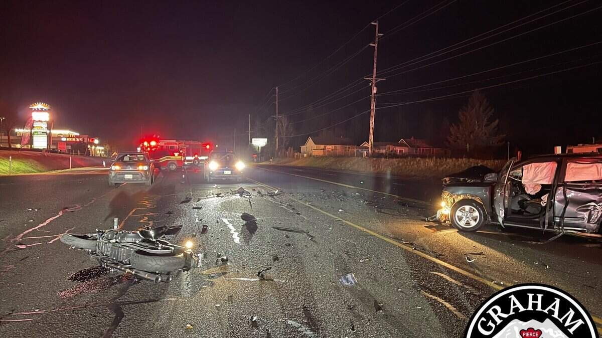 A collision involving two motorcycles and a car on Highway 161 in Graham left one rider dead Friday night. (Graham Fire & Rescue)