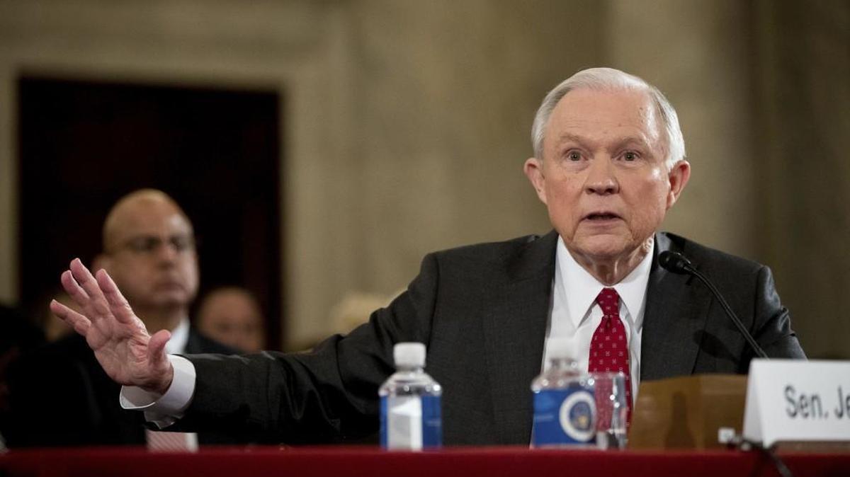 Attorney General-designate, Sen. Jeff Sessions, R-Ala. testifies on Capitol Hill in Washington, D.C., on Tuesday at his confirmation hearing before the Senate Judiciary Committee.
