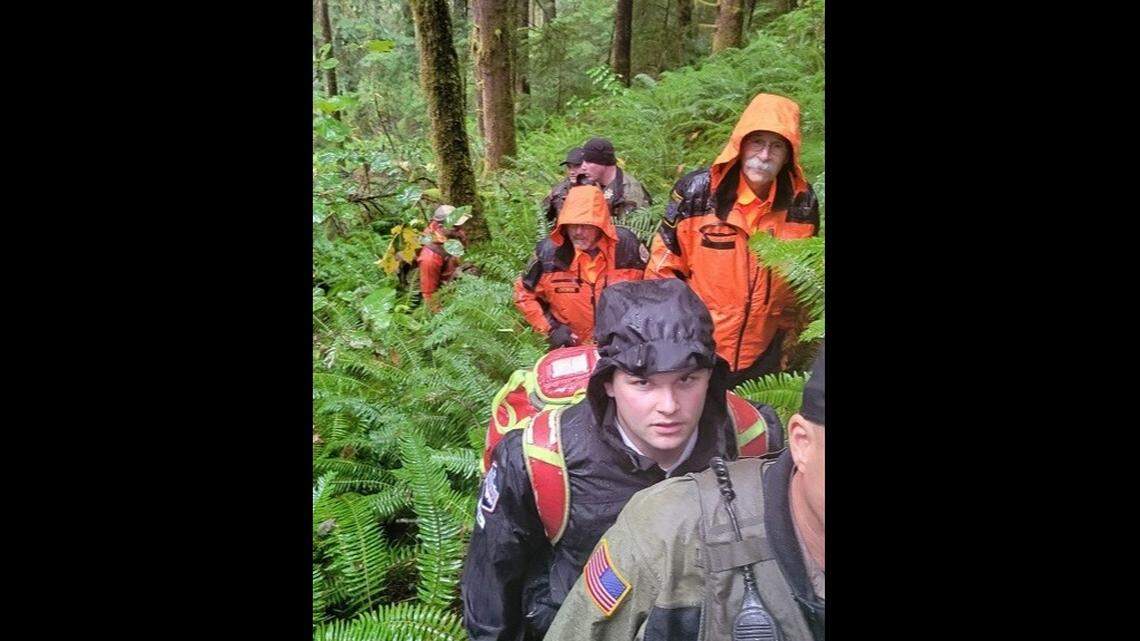 Rescuers searched for a missing mushroom hunter in a forest near the Oregon coast, deputies said.