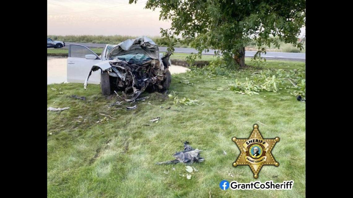An 18-year-old was thrown from a car after crashing into a tree, Washington deputies said.