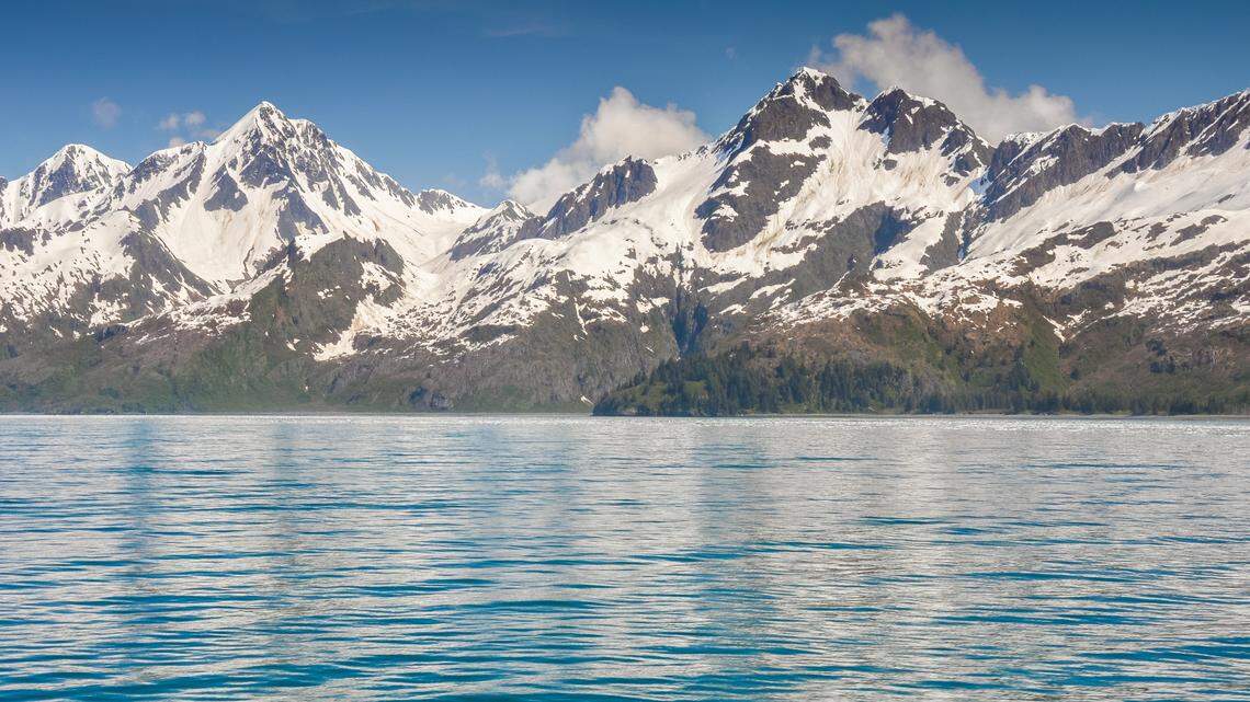 A file photo of Aialik Bay in Alaska. A boat capsized near the bay on May 22, sending four people into the water. Three are still missing, and one has been found dead, officials said.
