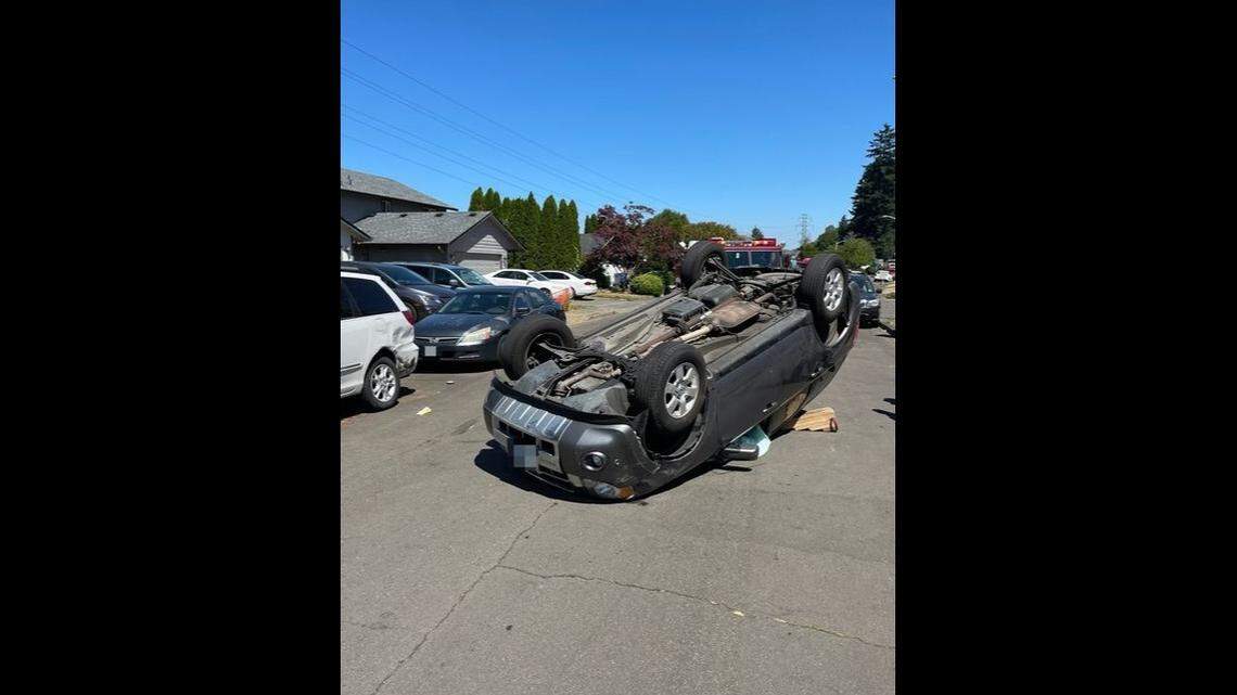 The 16-year-old driver hit parked cars in the Vancouver, Washington, crash, police said.