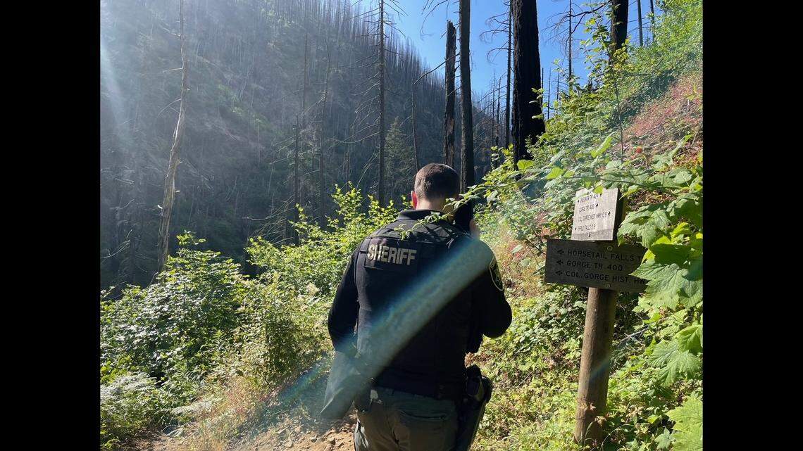 Multnomah County deputies said they found the hiker less than an hour after her 911 call.
