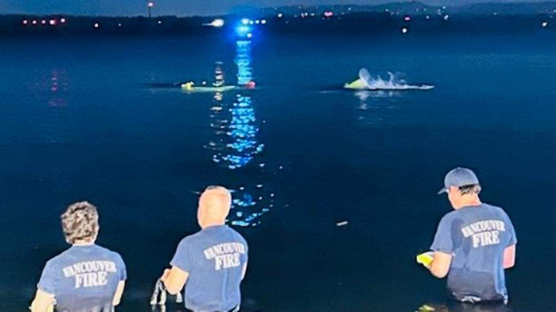 The man entered the river to retrieve some property, firefighters said.