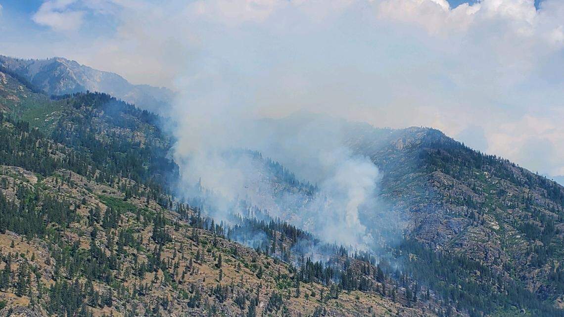 A wildfire was reported burning June 8 near Lake Chelan in Washington.