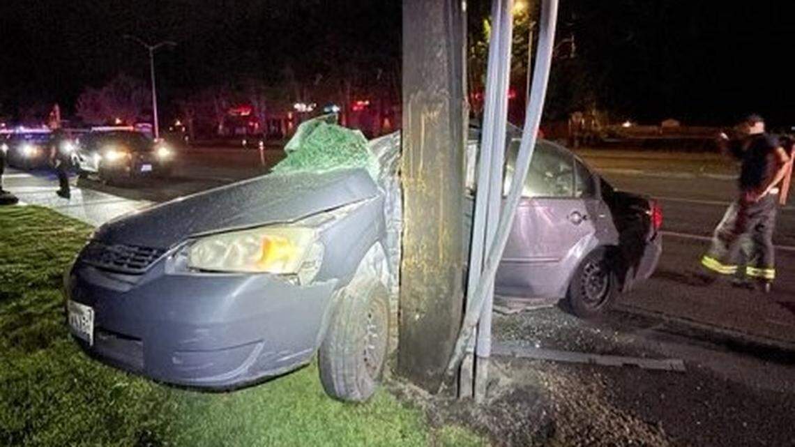 A driver walked walked away with a minor cut after crashing into a pole in Vancouver, Washington, police said.