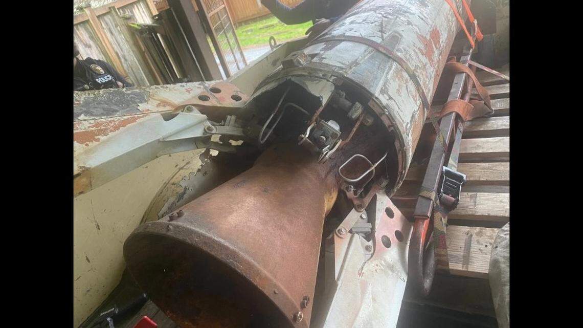 A phone call to a museum about a potential donation led police to part of a former nuclear missile in a Bellevue garage, Washington officials reported.