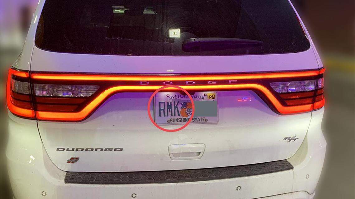 A stolen Dodge Durango from a rental agency is pictured. It was found in Spokane Valley, Washington, and the driver was arrested, deputies said.