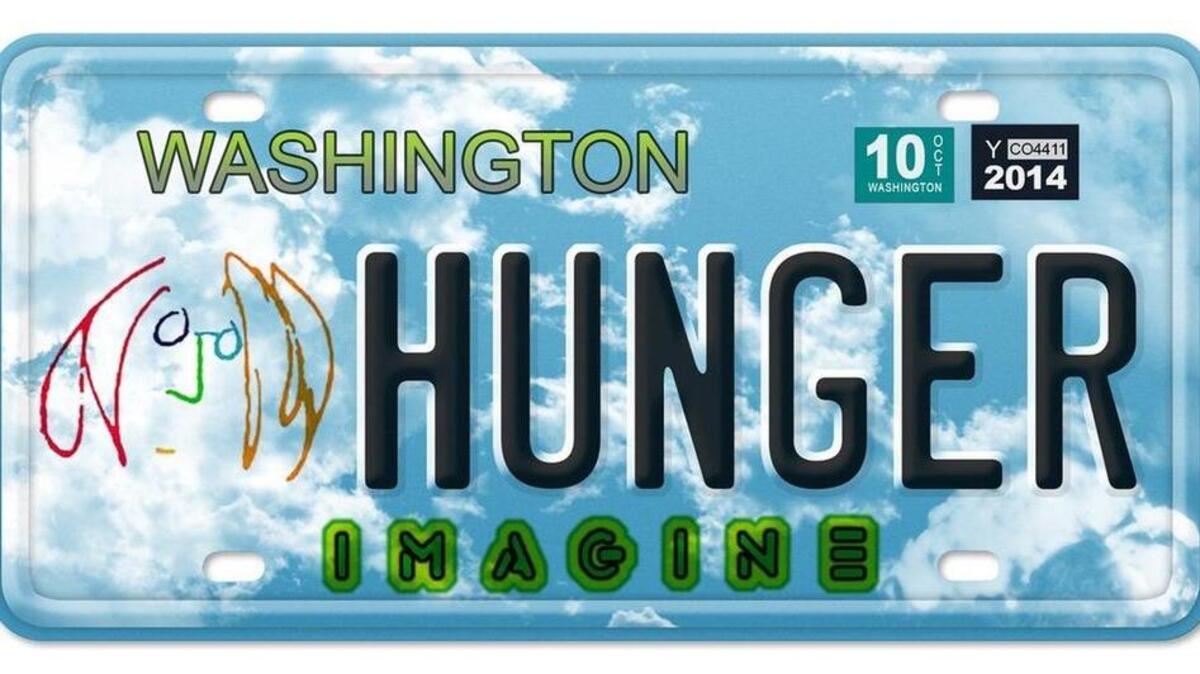 Rendering of proposed John Lennon Imagine license plate.